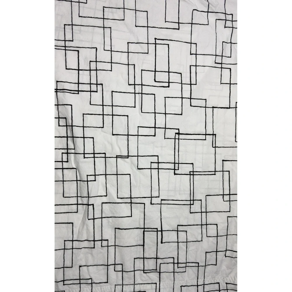 MARIMEKKO SudenKorento Sheet Set FULL 4pc Geometric Modernist Black White Cotton